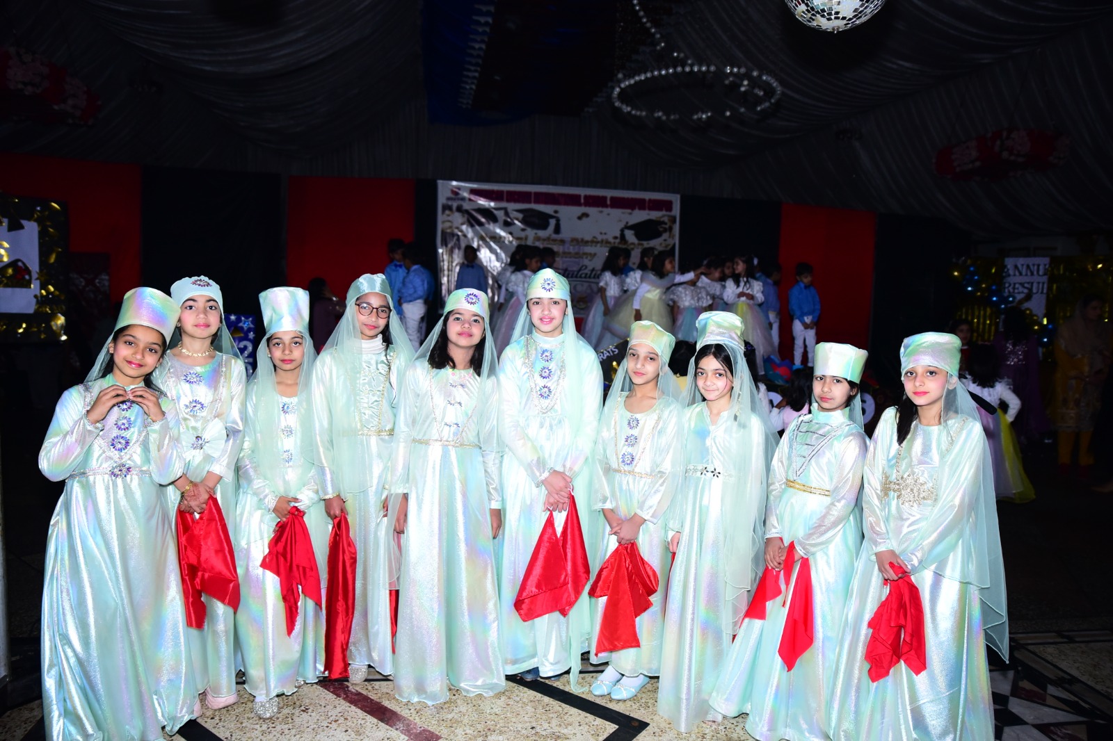 Students in event costumes